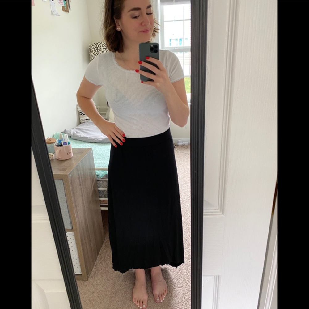 ☀️ Black maxi skirt high low size S ☀️
